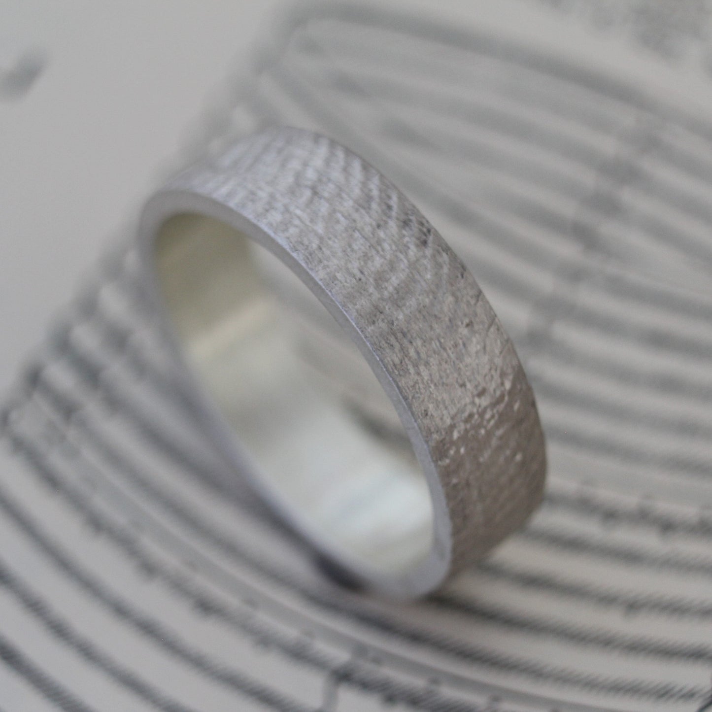Sterling silver ring sound wave