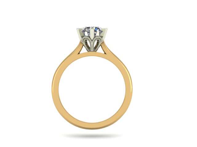 Àlainn Collection milgrain 1ct diamond solitaire ring White Gold.