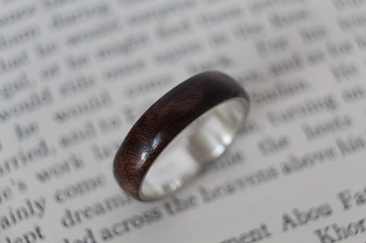 Sterling Silver and Wood Ring