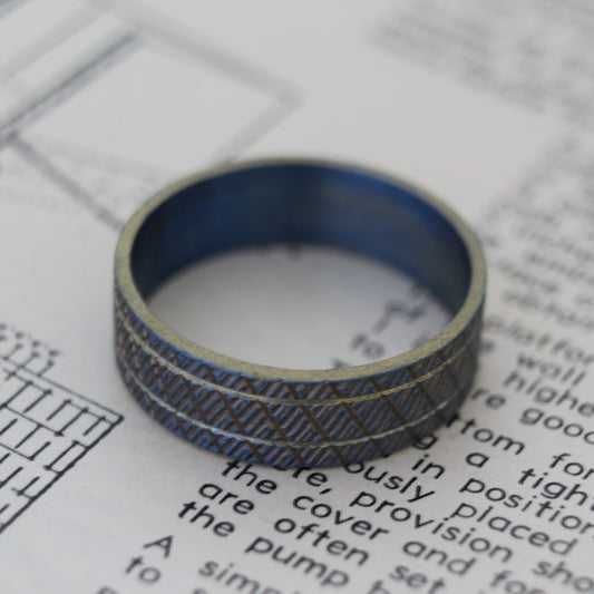 Titanium knurled Holographic Colour Ring