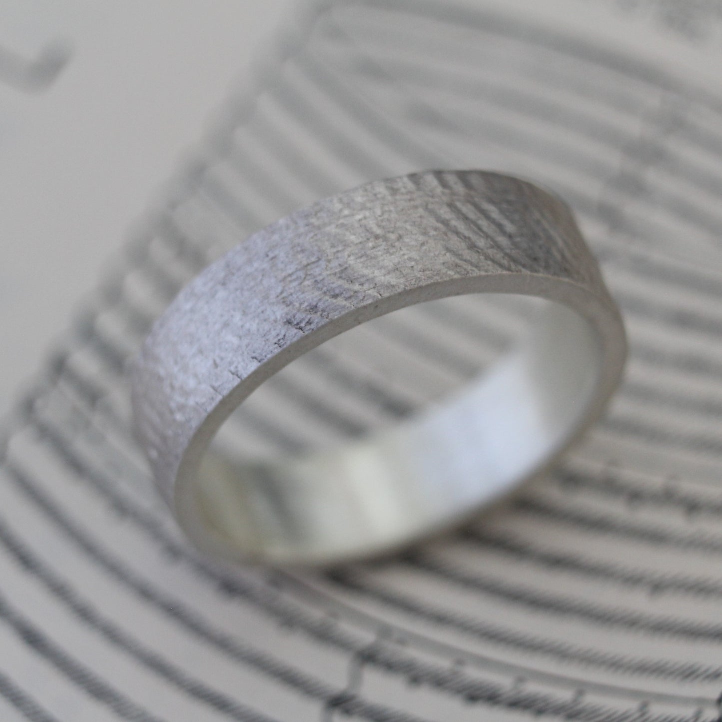 Sterling silver ring sound wave