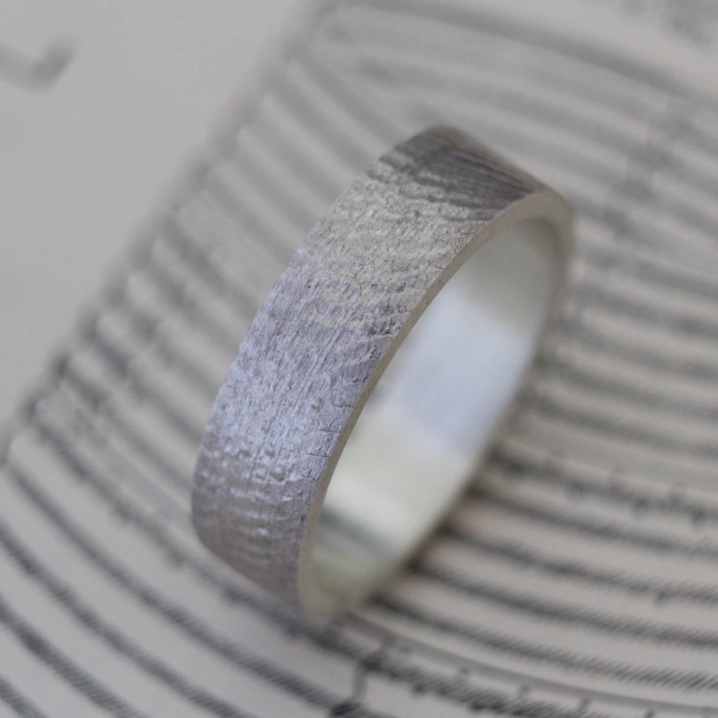 Sterling silver ring sound wave