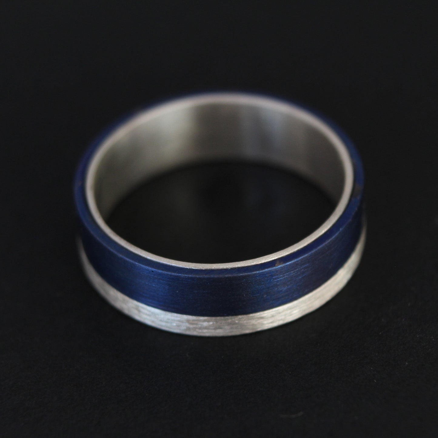 Titanium and Sterling Silver pattern ring