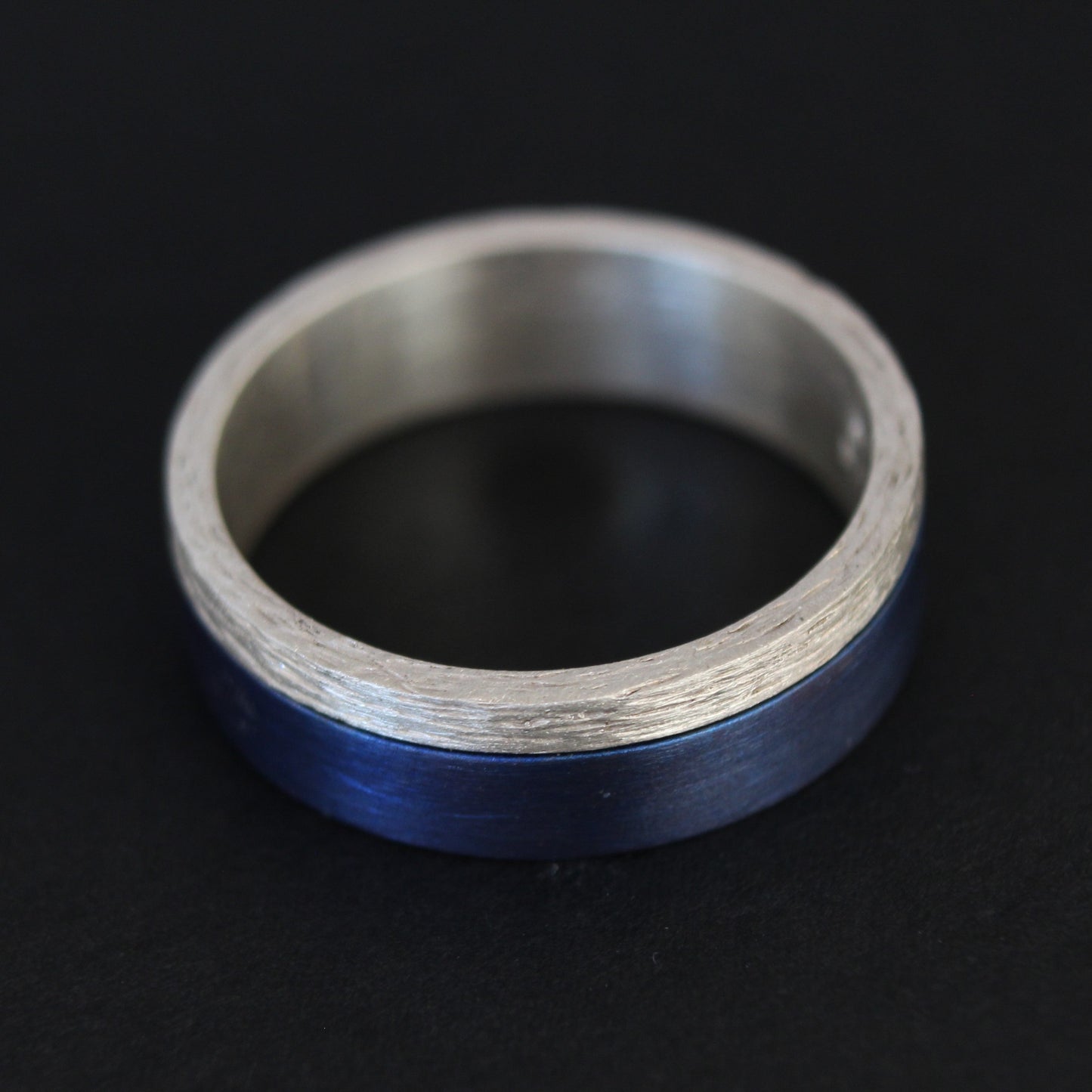 Titanium and Sterling Silver pattern ring