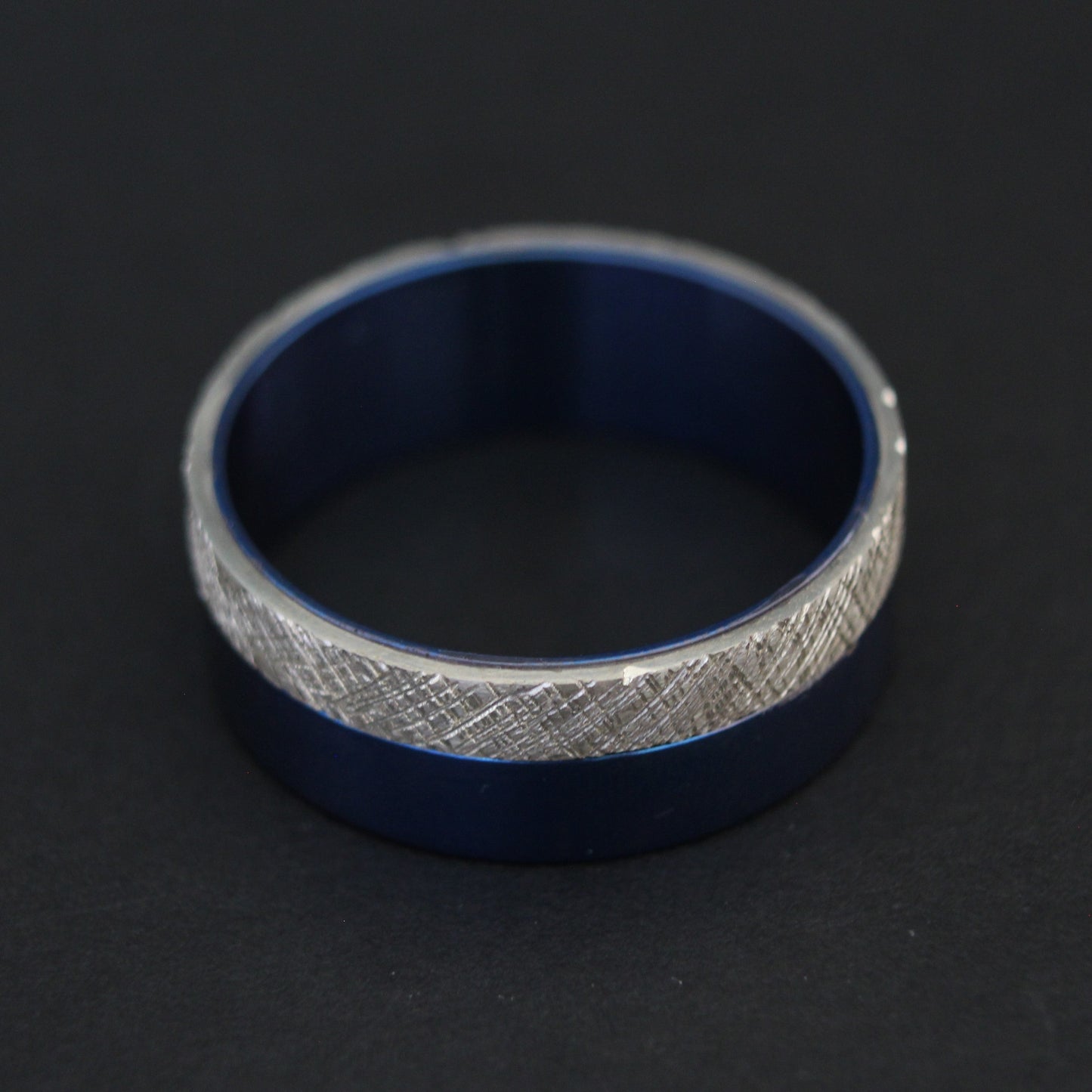 Titanium ring with sterling silver